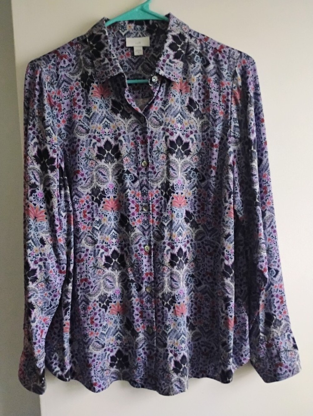 J. Jill Silky Button-Front Blouse